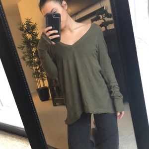 Free People Olive Green Long Sleeve